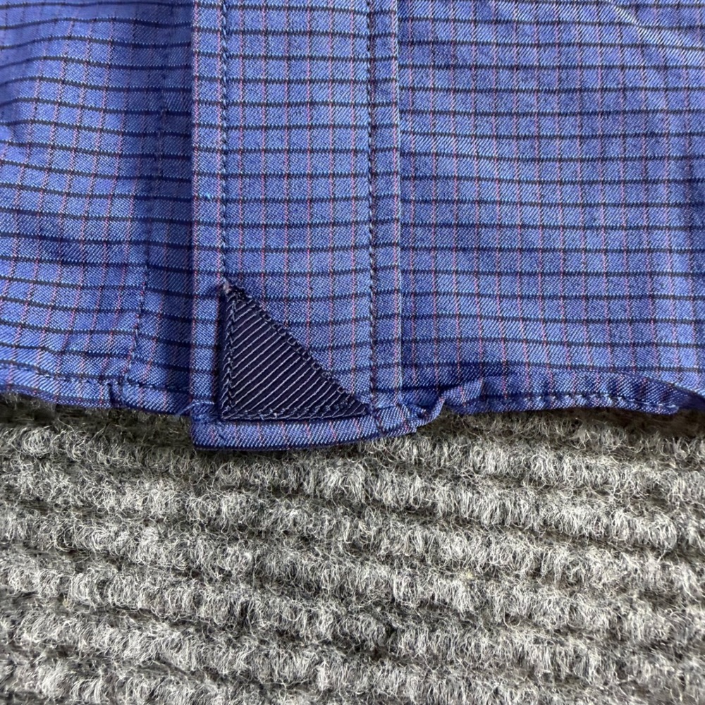 UNTUCKit Langhome Mens Large Blue Striped Performance Stretch Button Down Shirt - Picture 4 of 12